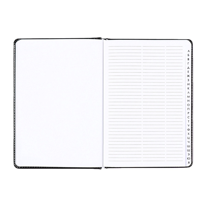 Телефонная книга А5, 64 листа deVENTE. Bravo, твердая обложка из искусственной кожи с поролоном, блок 70 г/м2, чёрный Телефонная книга А5, 64 листа deVENTE. Bravo, твердая обложка из искусственной кожи с поролоном, блок 70 г/м2, чёрный