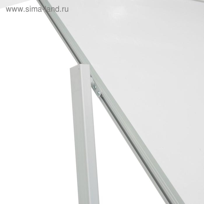 Доска магнитно-маркерная двусторонняя 100х120 см, Calligrata ЭКОНОМ, поворотная на мобильном стенде, с центральным фиксатором, в алюминиевой рамке, с полочкой Доска магнитно-маркерная двусторонняя 100х120 см, Calligrata ЭКОНОМ, поворотная на мобильном стенде, с центральным фиксатором, в алюминиевой рамке, с полочкой