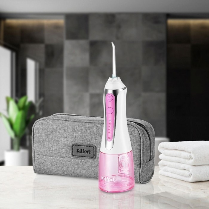 Ирригатор для полости рта Kitfort КТ-2919-1, 21 Вт, 300 мл, 5 режимов, шнур 1,2 м, бело-розовый Ирригатор для полости рта Kitfort КТ-2919-1, 21 Вт, 300 мл, 5 режимов, шнур 1,2 м, бело-розовый