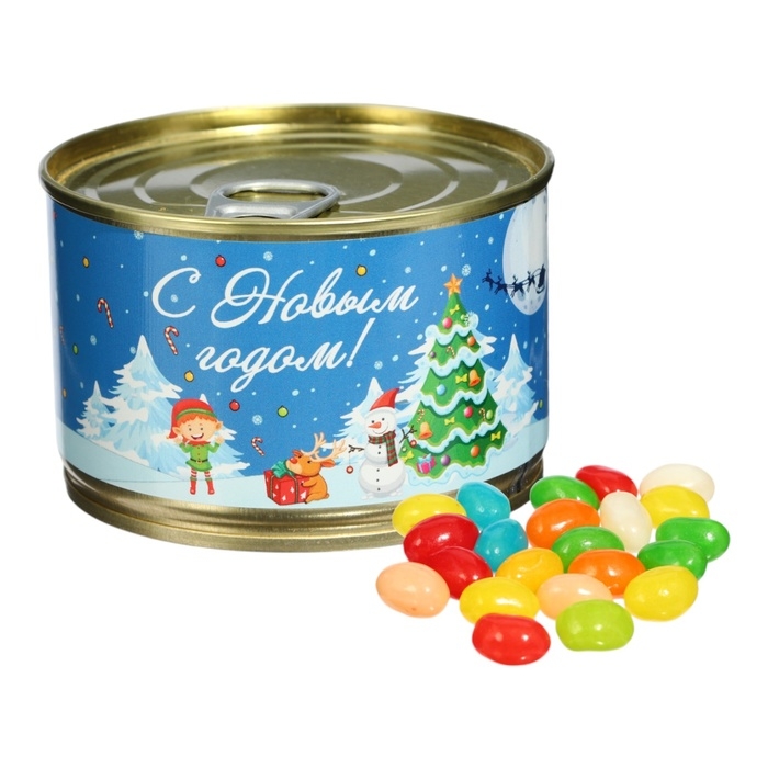 Новый год. Мармеладные бобы  Новый год. Мармеладные бобы "Новогодняя ночь", в консервной банке, 100 г