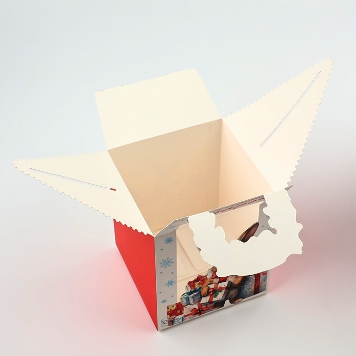 Коробка новогодняя складная «Новогодний подарок» 14 х 16 х 14 см, Новый год Коробка новогодняя складная «Новогодний подарок» 14 х 16 х 14 см, Новый год