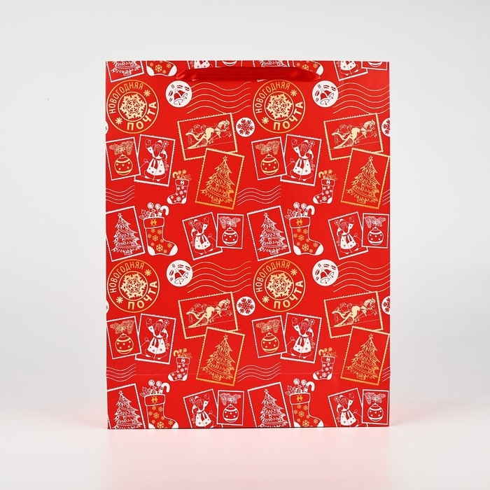 Пакет подарочный новогодний ламинированный «Новогодняя почта», L 31 х 40 х 11.5 см , Новый год