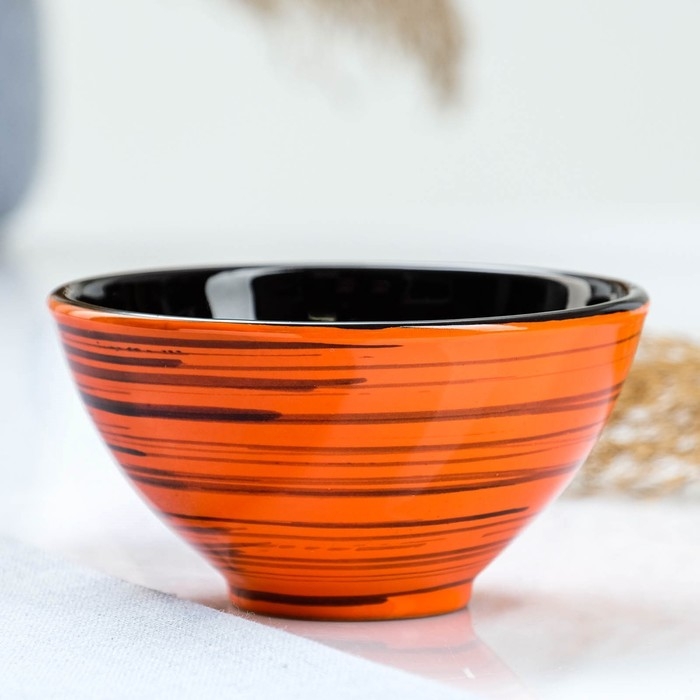 Пиала Пиала "Классика" 0,25л / 11х5,5см, оранжевая полоска