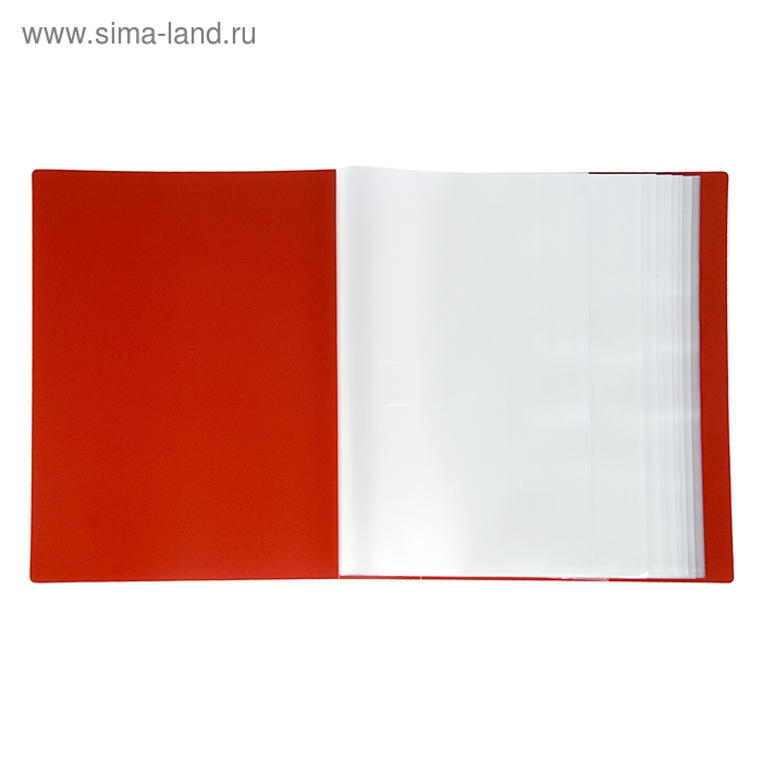 Папка с 100 вкладышами А4, 700 мкм, Calligrata, текстура "песок", красная
