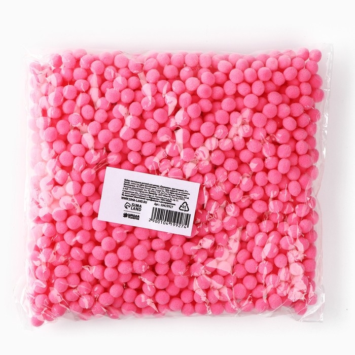 Набор текстильных деталей для декора. Помпоны для творчества &laquo;Розовые&raquo;, 55 гр