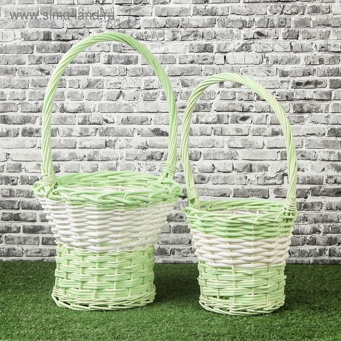 Набор корзин, 2 шт, 27×19/32 см, 23×16/27 см, ива Набор корзин, 2 шт, 27×19/32 см, 23×16/27 см, ива