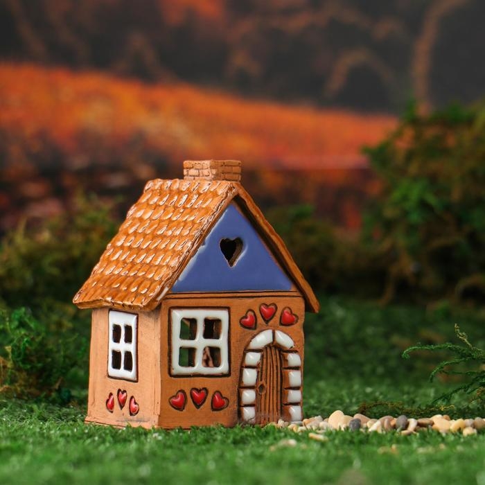 Аромалампа Домик «Сердечко», 9 см, ручная работа, микс Аромалампа Домик «Сердечко», 9 см, ручная работа, микс