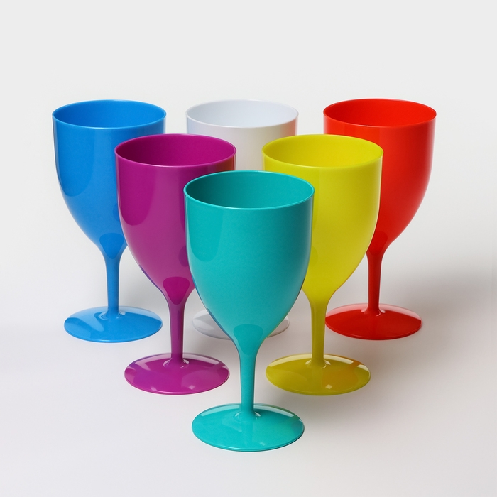 Бокал пластиковый «Салют», 400 мл, цвет МИКС Бокал пластиковый «Салют», 400 мл, цвет МИКС