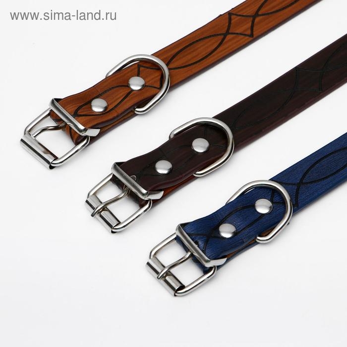 Ошейник с основой из термопластичной резины, тисненый, 48 х 2 см, микс цветов Ошейник с основой из термопластичной резины, тисненый, 48 х 2 см, микс цветов