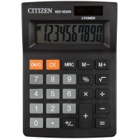 Калькулятор настольный Citizen "SDC-022SR", 10-разрядный, 88 х 127 х 23 мм, двойное питание, черный