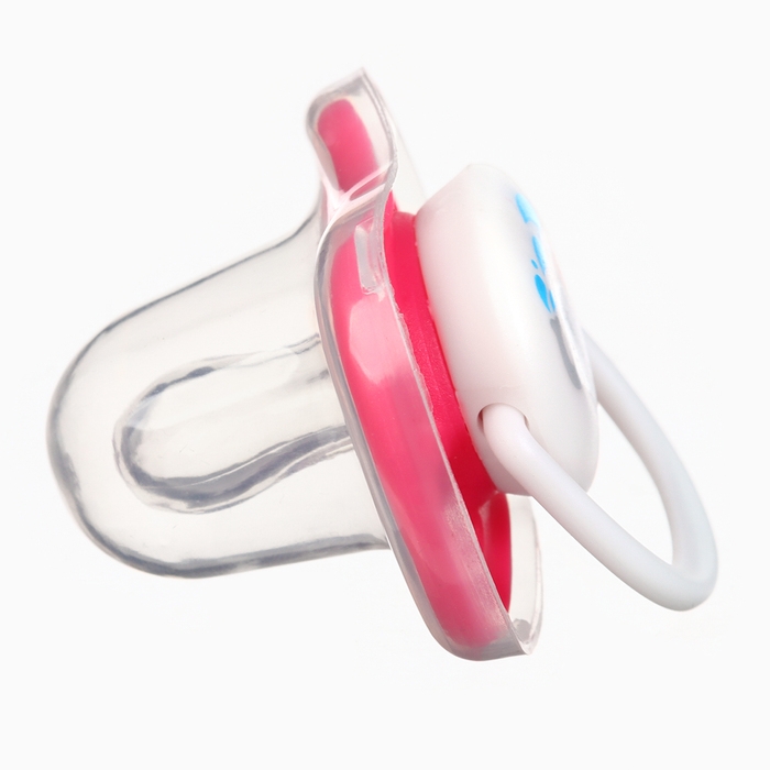 Набор: Соска - пустышка с держателем «Слоник», анатомическая +6 мес, цвет розовый Набор: Соска - пустышка с держателем «Слоник», анатомическая +6 мес, цвет розовый