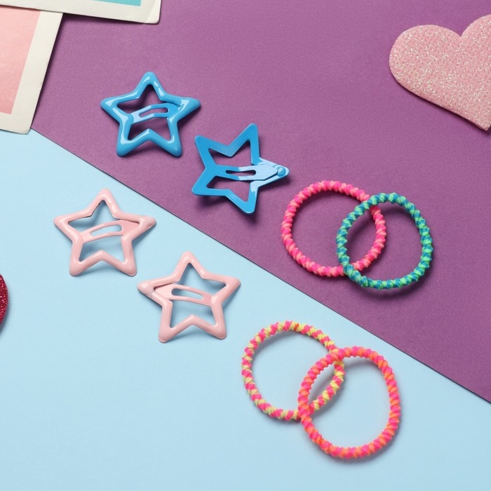 Набор для волос Набор для волос "Лучик" (10 резинок 3 см, 4 невидимки 3 см) звёзды