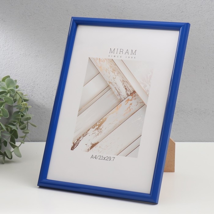 Фоторамка пластик Gallery 21х29,7 см, (A4) синий (пластиковый экран)