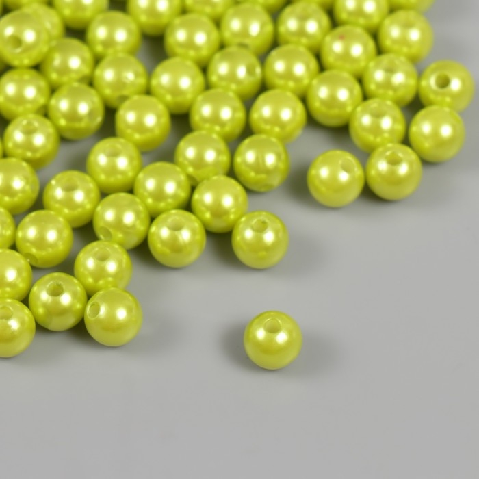Набор бусин Набор бусин "Жемчуг" d 8 мм, 250 гр, салатовый