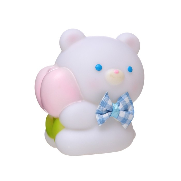 Ночник Ночник "Мишка" LED от батареек бело-розовый 8,3х9 см RISALUX