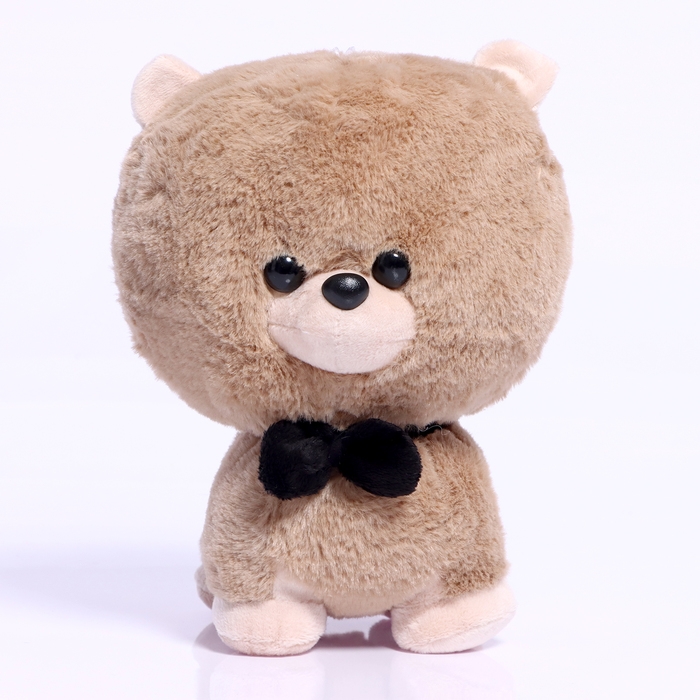 Мягкая игрушка «Собака» с бабочкой, 22 см, цвет бежевый