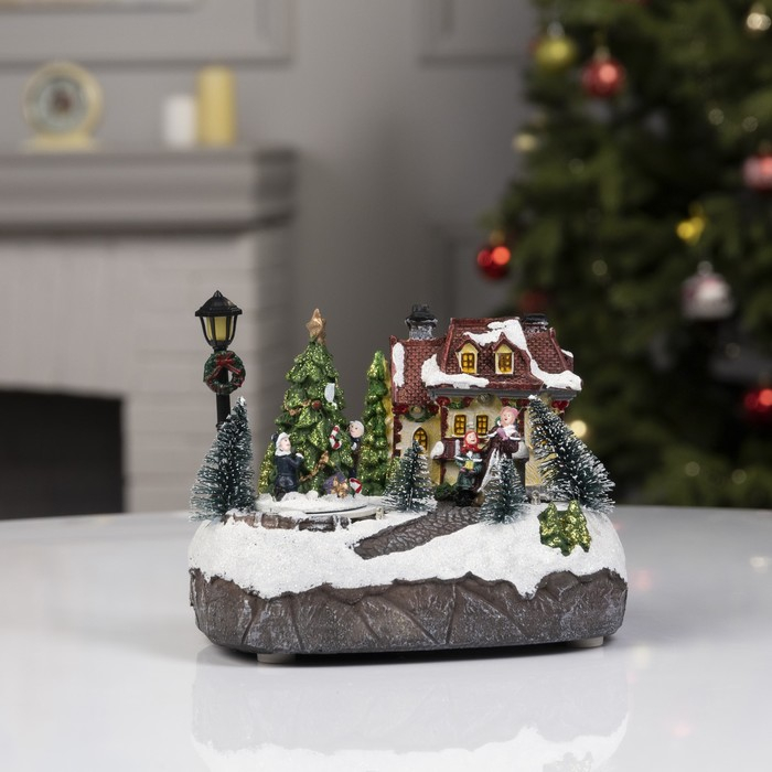 Светодиодная фигура «Новогодний город» 19 × 17 × 13 см, полистоун, батарейки ААх3 (не в комплекте), USB, свечение тёплое белое Светодиодная фигура «Новогодний город» 19 × 17 × 13 см, полистоун, батарейки ААх3 (не в комплекте), USB, свечение тёплое белое