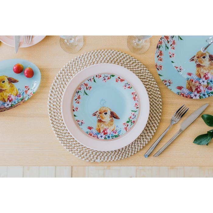 Тарелка стеклянная Доляна &laquo;Кролик&raquo;, d=20 см