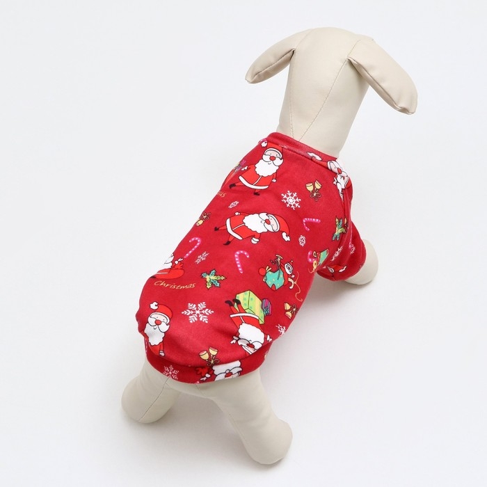 Новый год. Кофта новогодняя для животных  Новый год. Кофта новогодняя для животных "Подарки", размер M, красный (ДС 30, ОШ 26, ОГ 38 см)