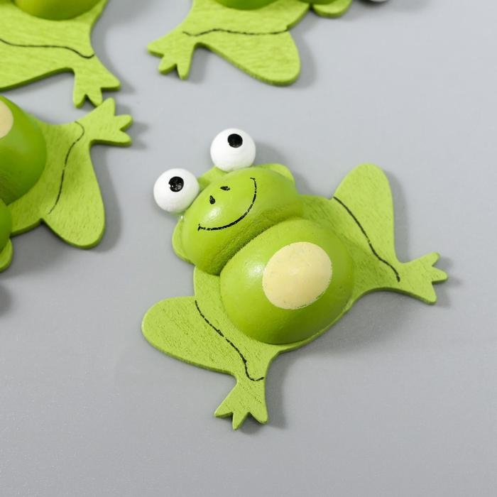 Декор для творчества дерево Декор для творчества дерево "Лягушонок" набор 5 шт 3,4х3 см
