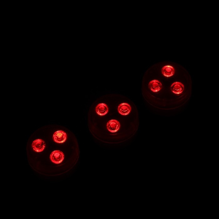 Светильник водонепроницаемый мини, 3 x 1.9 см, 3 шт, от CR2032 (в компл.), пульт, RGB, IP68 Светильник водонепроницаемый мини, 3 x 1.9 см, 3 шт, от CR2032 (в компл.), пульт, RGB, IP68