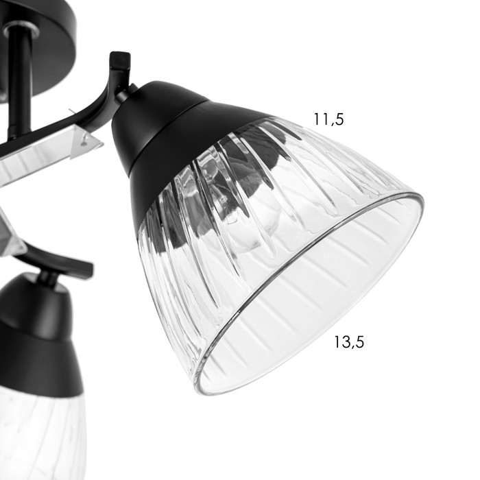 Люстра потолочная Люстра потолочная "Аррон" E27 3х40Вт черный 49х49х24см