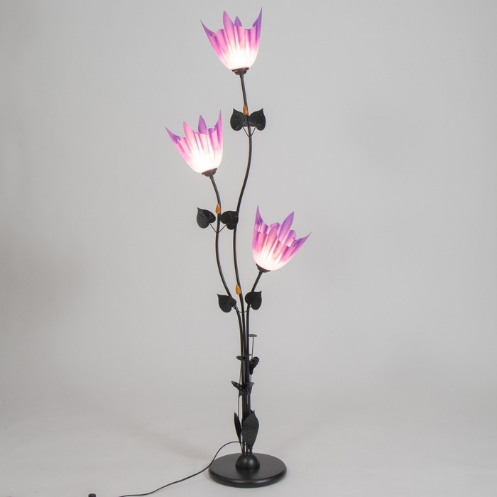 Торшер  Торшер "Ариадна" 3хЕ27 15Вт чёрно-фиолетовый h.155 см