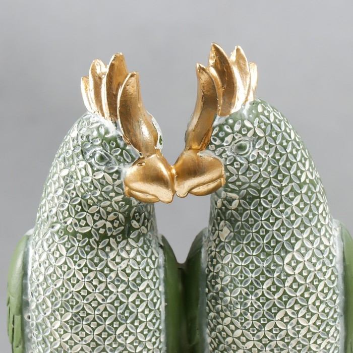 Сувенир полистоун Сувенир полистоун "Два зелёных попугая на жёрдочке" 26х10х12 см