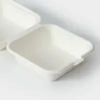 Ланч - бокс, коробка для бенто-торта и бургера, 15,2×15,2×8 см, сахарный тростник, 50 шт/уп