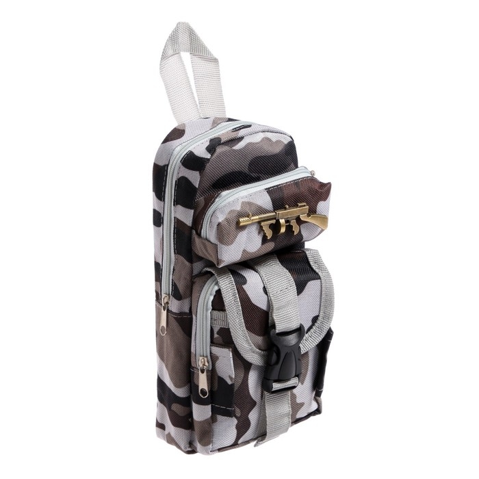 Пенал школьный Пенал школьный "Рюкзачок-милитари", на молнии, 2 отделения, МИКС