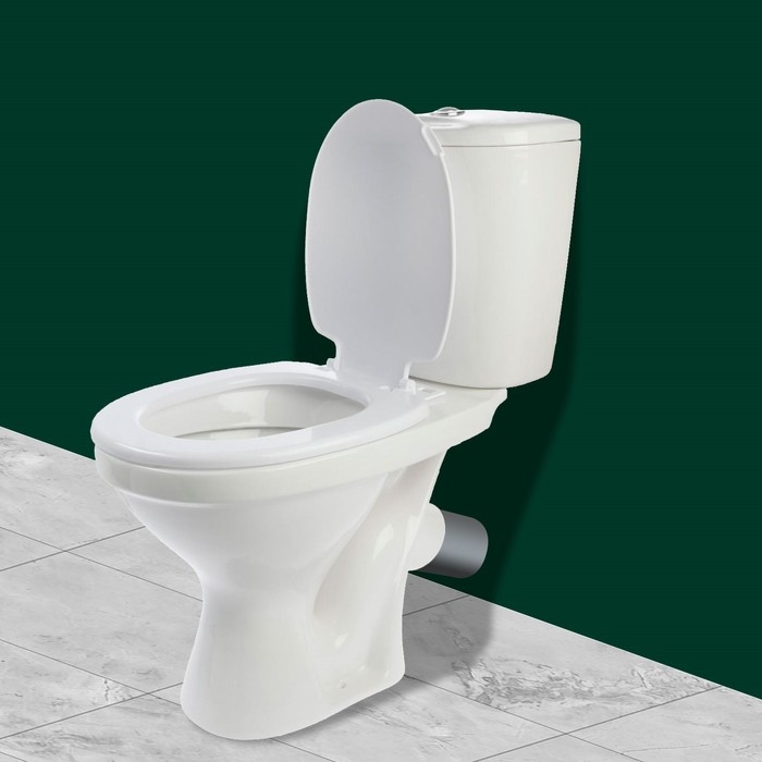 Унитаз компакт ЛЗСФ Унитаз компакт ЛЗСФ "Универсал Стандарт", нижняя подводка, косой выпуск, сиденье, кнопка