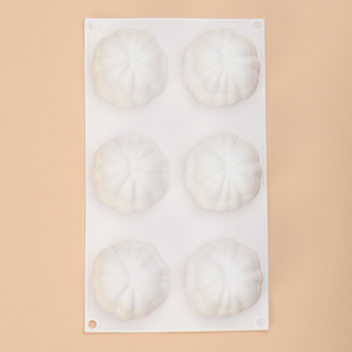 Форма для муссовых десертов и выпечки Доляна «Цветок», 30×17×5 см, 6 ячеек (d=7 см), цвет белый Форма для муссовых десертов и выпечки Доляна «Цветок», 30×17×5 см, 6 ячеек (d=7 см), цвет белый