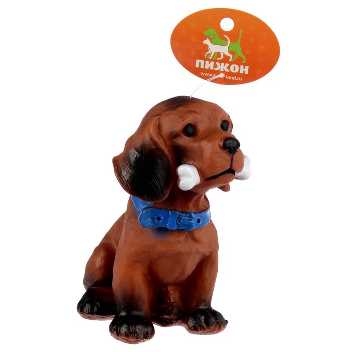 Игрушка пищащая большая Игрушка пищащая большая "Пёс с косточкой" для собак, 15 см