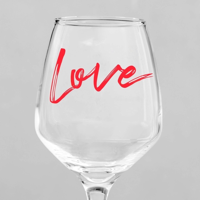 Бокал для вина «Love», деколь, 350 мл