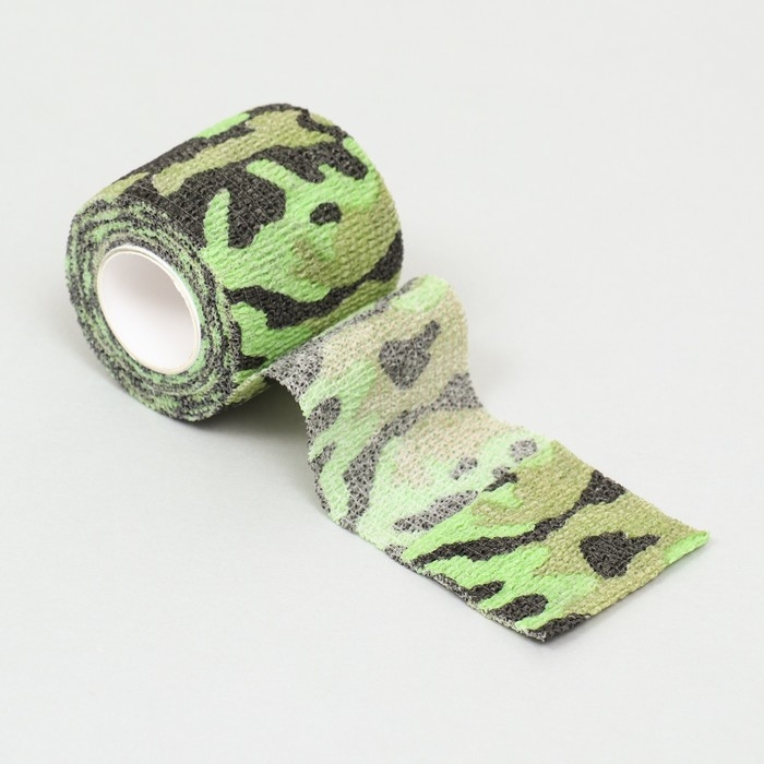 Бинт самофиксирующийся  Бинт самофиксирующийся "Камуфляж", 5 см, макс. растяжимость 4,5 м, зелёный