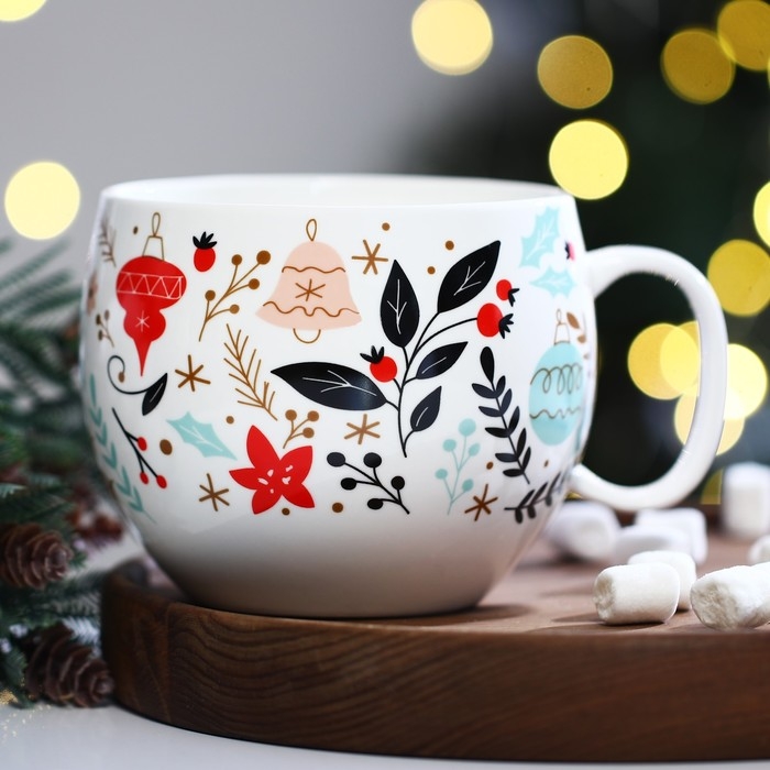 Новый год. Кружка керамическая «С новым годом», 600 мл Новый год. Кружка керамическая «С новым годом», 600 мл