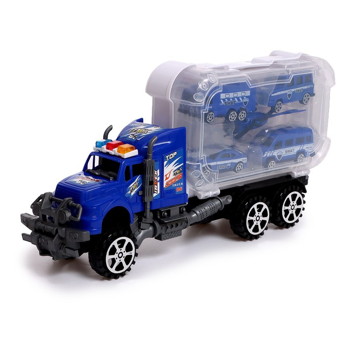 Грузовик инерционный &laquo;Полиция&raquo;, с техникой, МИКС