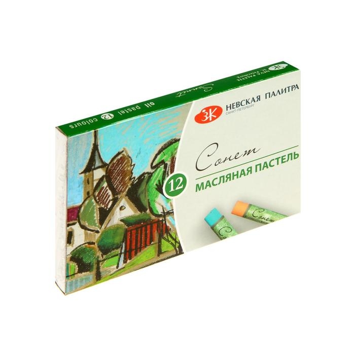 Пастель масляная ЗХК  Пастель масляная ЗХК "Сонет", 12 цветов, 9/59 мм, круглая, 7041155