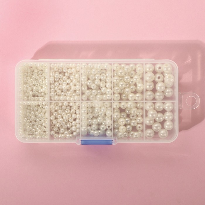 Ассорти пришивного жемчуга, d = 3 / 4 / 5 / 6 / 8 мм, цвет жемчужный Ассорти пришивного жемчуга, d = 3 / 4 / 5 / 6 / 8 мм, цвет жемчужный