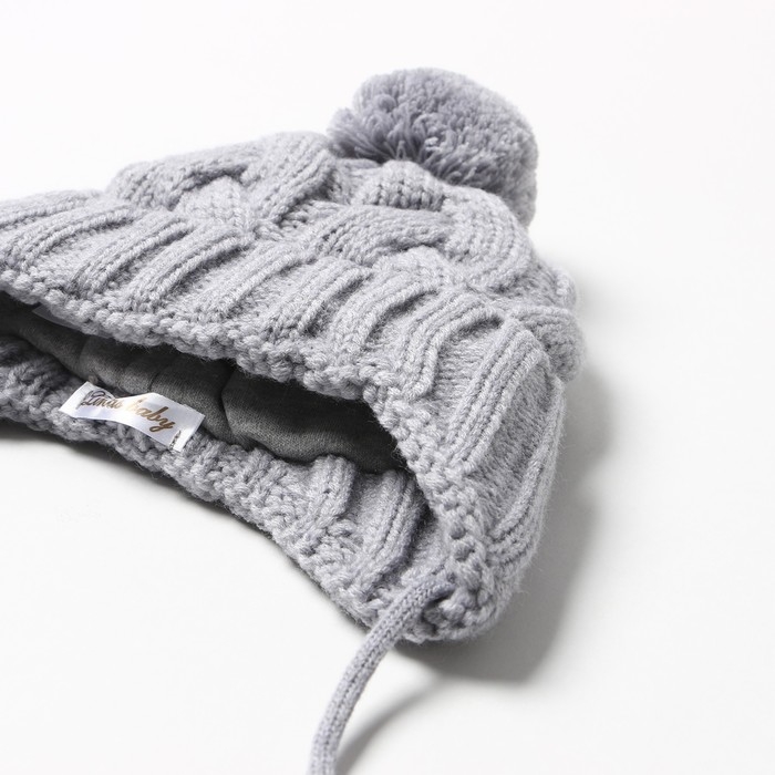 Шапка детская, цвет светло-серый, размер 44-46 см Шапка детская, цвет светло-серый, размер 44-46 см