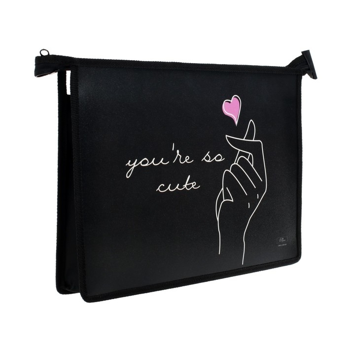 Папка для тетрадей А4, 325 х 230 х 55 мм, молния сверху, пластиковая, ПМ-А4-29 Calligrata Папка для тетрадей А4, 325 х 230 х 55 мм, молния сверху, пластиковая, ПМ-А4-29 Calligrata "Поцелуй"