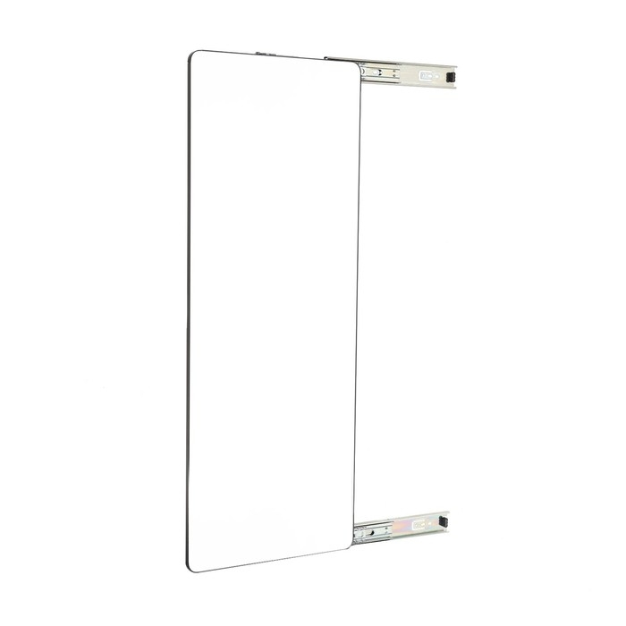 Зеркало выдвижное в шкаф на рельсах, 90 х 35см, черное