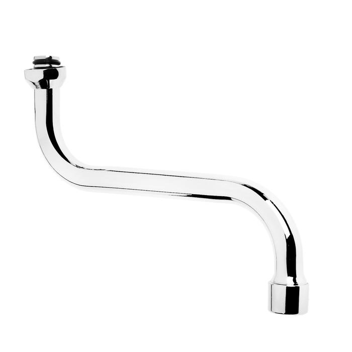 Излив для смесителя ZEIN, 3/4 Излив для смесителя ZEIN, 3/4", S-образный, нержавеющая сталь, по оси 21 см, аэратор пластик