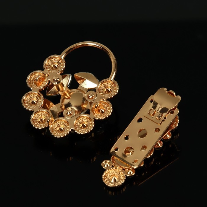 Декоративная застёжка, 9,4 × 4,5 см, цвет золотой Декоративная застёжка, 9,4 × 4,5 см, цвет золотой