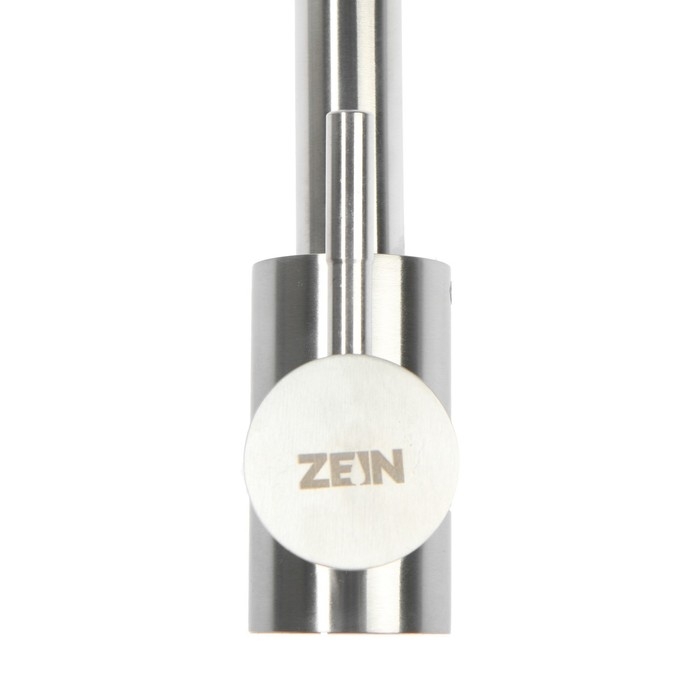 Смеситель для кухни ZEIN ZS-1, Смеситель для кухни ZEIN ZS-1, "микрофон", картридж 35 мм, нержавеющая сталь, сатин