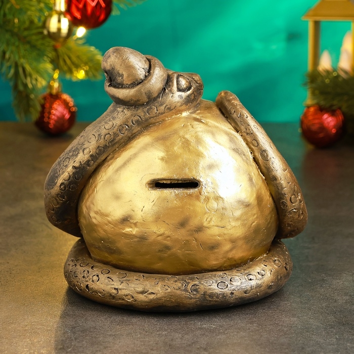 Копилка  Копилка "Змея с шаром" 16х16х15см, золото