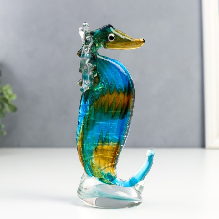 Сувенир стекло Сувенир стекло "Морской конёк" под муранское стекло 20х9х7 см