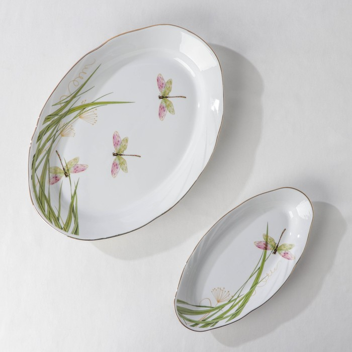 Сервиз столовый фарфоровый «Стрекоза», 37 предметов, 2 вида тарелок Сервиз столовый фарфоровый «Стрекоза», 37 предметов, 2 вида тарелок
