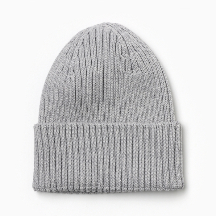 Шапочка детская, цвет серый-меланж, р-р 54-56 (7 лет) Шапочка детская, цвет серый-меланж, р-р 54-56 (7 лет)