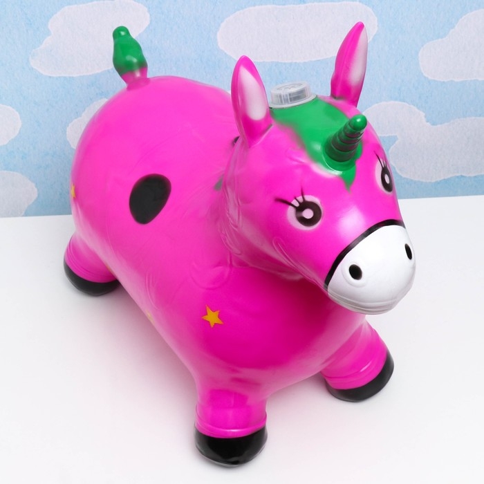 Игрушка - прыгун детская  Игрушка - прыгун детская "Музыкальный Единорог" резиновая надувная, 50х30см, фиолетовый